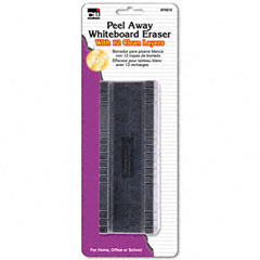 Charles Leonard 74515 Peel-Away Dry Erase Board Eraser W/12 Disposable Pads, Felt, 5"