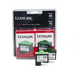 Lexmark 10N0202 10N0202 Ink, 625 Page-Yield, 2/Pack, Black; Tri-Color