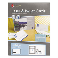 MAC ML-8576 Unruled Index Cards, 3 X 5, White, 150/Box