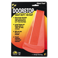 Master Caster 00965 Giant Foot Doorstop, No-Slip Rubber Wedge, 3-1/2W X 6-3/4D X 2H, Safety Orange