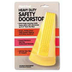 Master Caster 00966 Giant Foot Doorstop, No-Slip Rubber Wedge, 3-1/2W X 6-3/4D X 2H, Safety Yellow