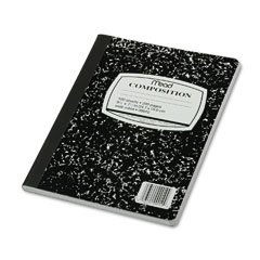 Mead 09910 Black Marble Composition Book, Wide Rule, 9-3/4 X 7-1/2, 100 Sheets