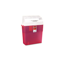 Medline MDS705151 Sharps Container, Freestanding & Wall Mountable, 5 Qt, 23.5W X 19.7D X 28H, Red