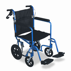 Medline MDS808210AB Excel Deluxe Aluminum Transport Wheelchair, 19 X 16, 300 Lbs.