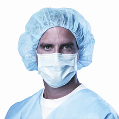 Medline NON27375Z Standard Procedure Face Mask, Cellulose, Blue, 50/Box