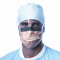 Prohibit Face Mask w/Eyeshield, Polypropylene/Cellulose, Purple, 25/Box | by Plexsupply