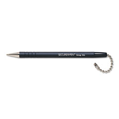 MMF 28704 Secure-A-Pen Replacement Ballpoint Counter Pen, Black Ink, Medium
