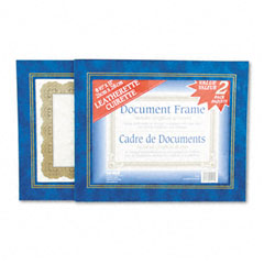 Nu-Dell 21201 Leatherette Document Frame, 8-1/2 X 11, Blue, Pack Of Two