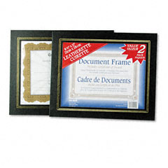 Nu-Dell 21202 Leatherette Document Frame, 8-1/2 X 11, Black, Pack Of Two