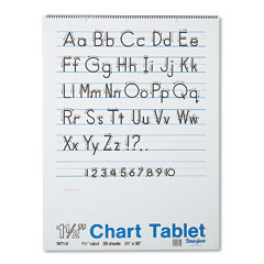 Pacon 74710 Chart Tablets W/Manuscript Cover, Ruled, 24 X 32, White, 25 Sheets/Pad