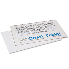 Pacon 74720 Chart Tablets W/Manuscript Cover, Ruled, 24 X 16, White, 25 Sheets/Pad