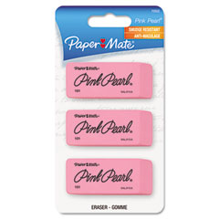 Papermate 70502 Pink Pearl Eraser, Medium, 3/Pack