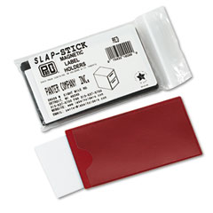 Panter MAG-LH-RD Slap-Stick Magnetic Label Holders, Side Load, 4-1/4 X 2-1/2, Red, 10/Pack