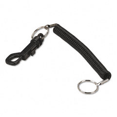 Accufax 04992 Key Coil Chain N Clip Wearable Key Organizer,Flexible Coil, Black
