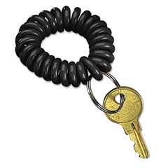 Accufax 04995 Wrist Key Coil Wearable Key Organizer, Flexible Coil, Black