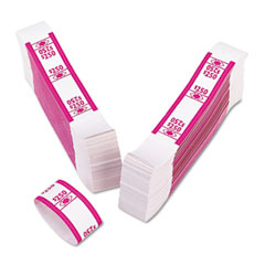 Accufax 55029 Color-Coded Kraft Currency Straps, Dollar Bill, $250, Self-Adhesive, 1000/Pack