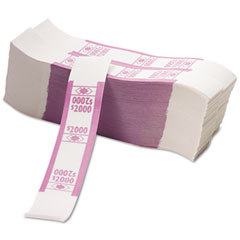 Accufax 55032 Color-Coded Kraft Currency Straps, $20 Bill, $2000, Self-Adhesive, 1000/Pack