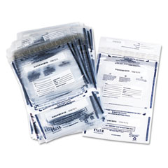 Accufax 58008 Clear Dual Deposit Bags, Tamper Evident, Plastic, 11 X 15, 100 Bags/Pack