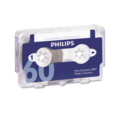 Philips LFH000760 Audio & Dictation Mini Cassette, 60 Minutes (30 X 2), 10/Pack