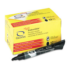 Quartet 5001-2M Enduraglide Dry Erase Markers, Black, Dozen