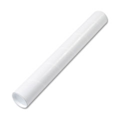 Quality Park 46018 Fiberboard Mailing Tube, Recessed End Plugs, 24 X 3, White, 25/Carton