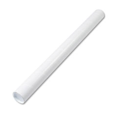 Quality Park 46020 Fiberboard Mailing Tube, Recessed End Plugs, 36 X 3, White, 25/Carton