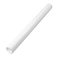Quality Park 46026 Fiberboard Mailing Tube, Recessed End Plugs, 42 X 3-1/2, White, 25/Carton