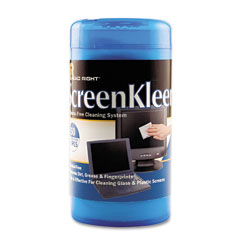 Read Right RR1491 Screenkleen Monitor Screen Wet Wipes, Cloth, 5-1/4 X 5-3/4, 50/Tub