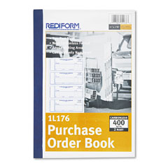 Rediform 1L176 Purchase Order Book, 7 X 2-3/4, Two-Part Carbonless, 400 Sets/Book