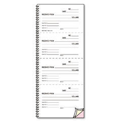 Rediform 23L117 Money And Rent Unnumbered Receipt Book, 5-1/2 X 2-3/4, Two-Part, 500 Sets/Book