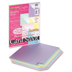 Pacon 109130 Reminiscence Card Stock, 65 Lbs., Letter, Assorted Pastel Pearl Colors, 50/Pack