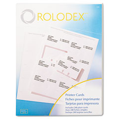 Rolodex 67620 Laser/Inkjet Rotary File Cards, 2 1/4 X 4, 8 Cards/Sheet, 240 Cards/Pack