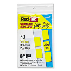 Redi-Tag 76805 Removable Semi-Transparent Page Flags, Yellow, 50/Pack