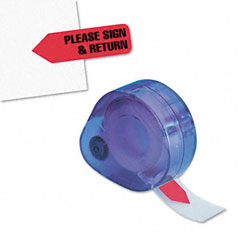 Redi-Tag 91037 Message Arrow Flag Refills, "Please Sign & Return", Red, 6 Rolls Of 120 Flags
