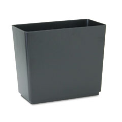 RCP 25051 Designer 2 Wastebasket, Rectangular, Plastic, 6 1/2 Gal, Black