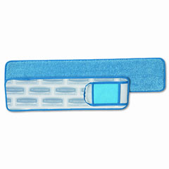 RCP Q425BE Hygen Wet Pad W/Scrubber, Nylon/Polyester Microfiber, 24" Long, Blue