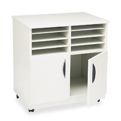 Safco 1851GR Laminate Machine Stand W/Sorter Compartments, 28W X 19-3/4D X 30-1/2H, Gray