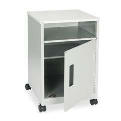 Safco 1871GR Steel Machine Stand W/Compartment, 1-Shelf, 17-1/4W X 17-1/4D X 27-1/4H, Gray