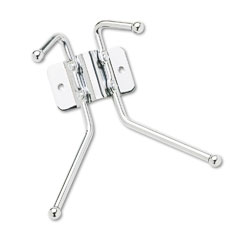 Safco 4160 Wall Rack, Two Ball-Tipped Double-Hooks, Metal, Chrome