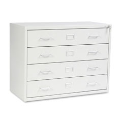 Safco 4935LG Four-Drawer A/V Microform Storage Cabinet, 37W X 17-1/2D X 27-3/4H, Lt Gray