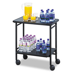 Safco 8965BL Folding Office/Beverage Cart, 2-Shelf, 26W X 15D X 30H, Black