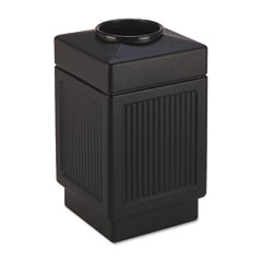 Safco 9475BL Canmeleon Top-Open Receptacle, Square, Polyethylene, 38 Gal, Textured Black
