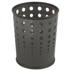 Safco 9740BL Bubble Wastebasket, Round, Steel, 6 Gal, Black