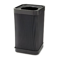 Safco 9790BL At-Your Disposal Top-Open Waste Receptacle, Square, Polyethylene, 38 Gal, Black