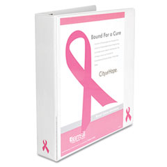 Samsill 10052 Breast Cancer Awareness View Binder, 1-1/2" Capacity, White