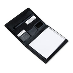 Samsill 70120 Executive Pad Holder, Writing Pad, Assorted Pockets, Vinyl, Black