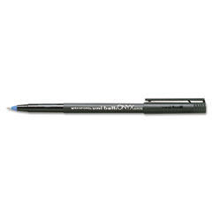 Uni-ball - onyx roller ball stick dye-based pen, blue ink, micro, dozen, sold as 1 dz