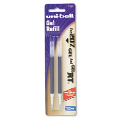 Uni-ball - refill for uni-ball signo gel 207, medium, blue ink, 2/pack, sold as 1 pk