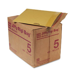 Sealed Air 49392 Jiffy Rigi Bag Mailer, Side Seam, #5, 10 1/2 X 14, Golden Brown, 150/Carton