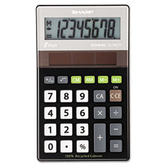Sharp ELR277BBK El-R277Bbk Recycled Series Handheld Calculator, 8-Digit, Lcd, Black